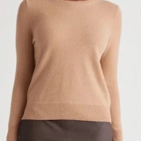 Quince NWT Cashmere Mongolian Crewneck sweater  - Camel Size L - Picture 1 of 1